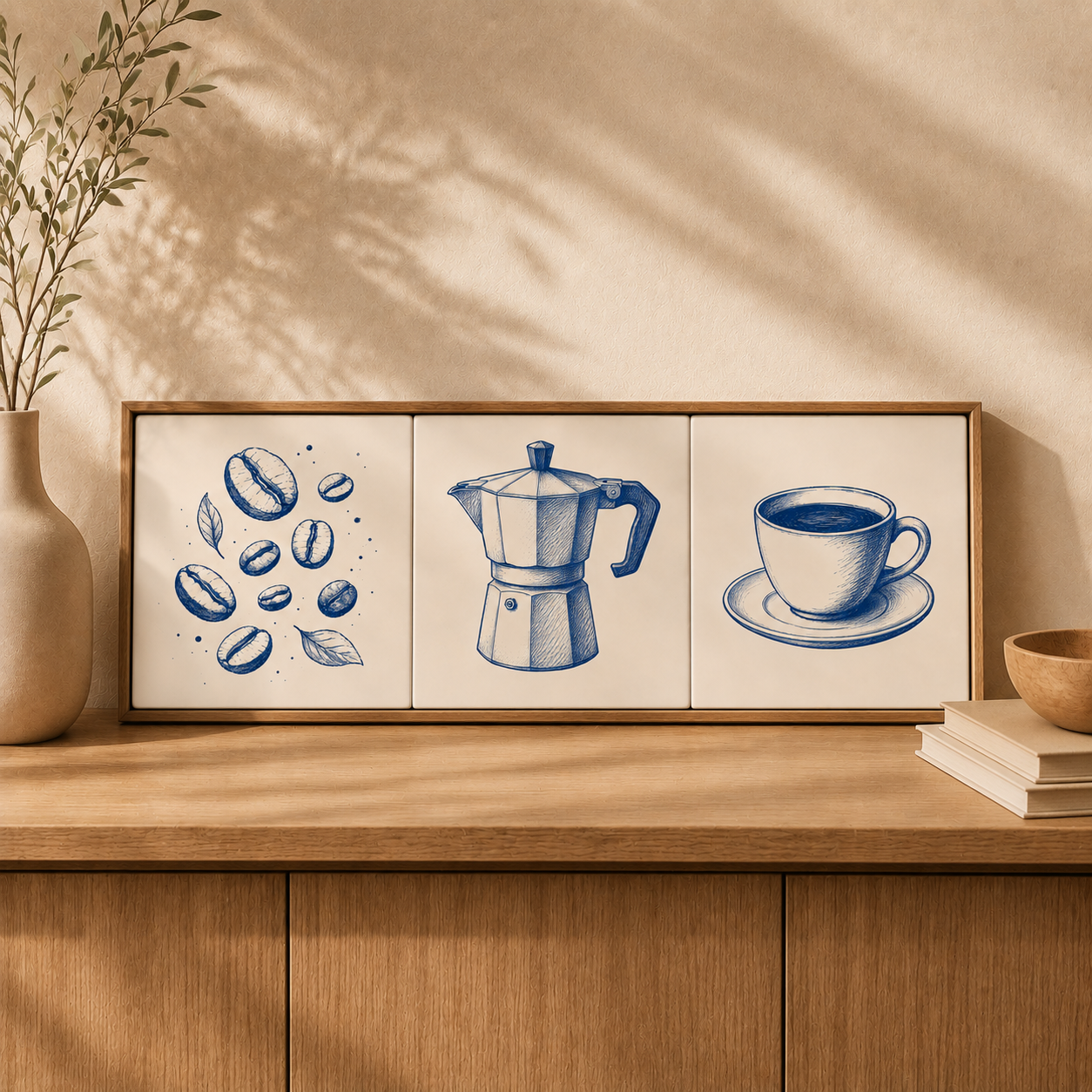 Ceramiczne płytki dekoracyjne Kawiarniany Poranek