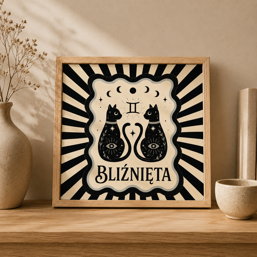 Ceramiczna płytka dekoracyjna Zodiakalne Bliźnięta