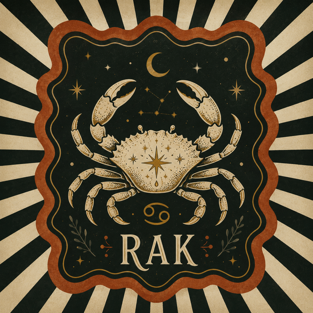 Ceramiczna płytka dekoracyjna Astrologiczny Rak