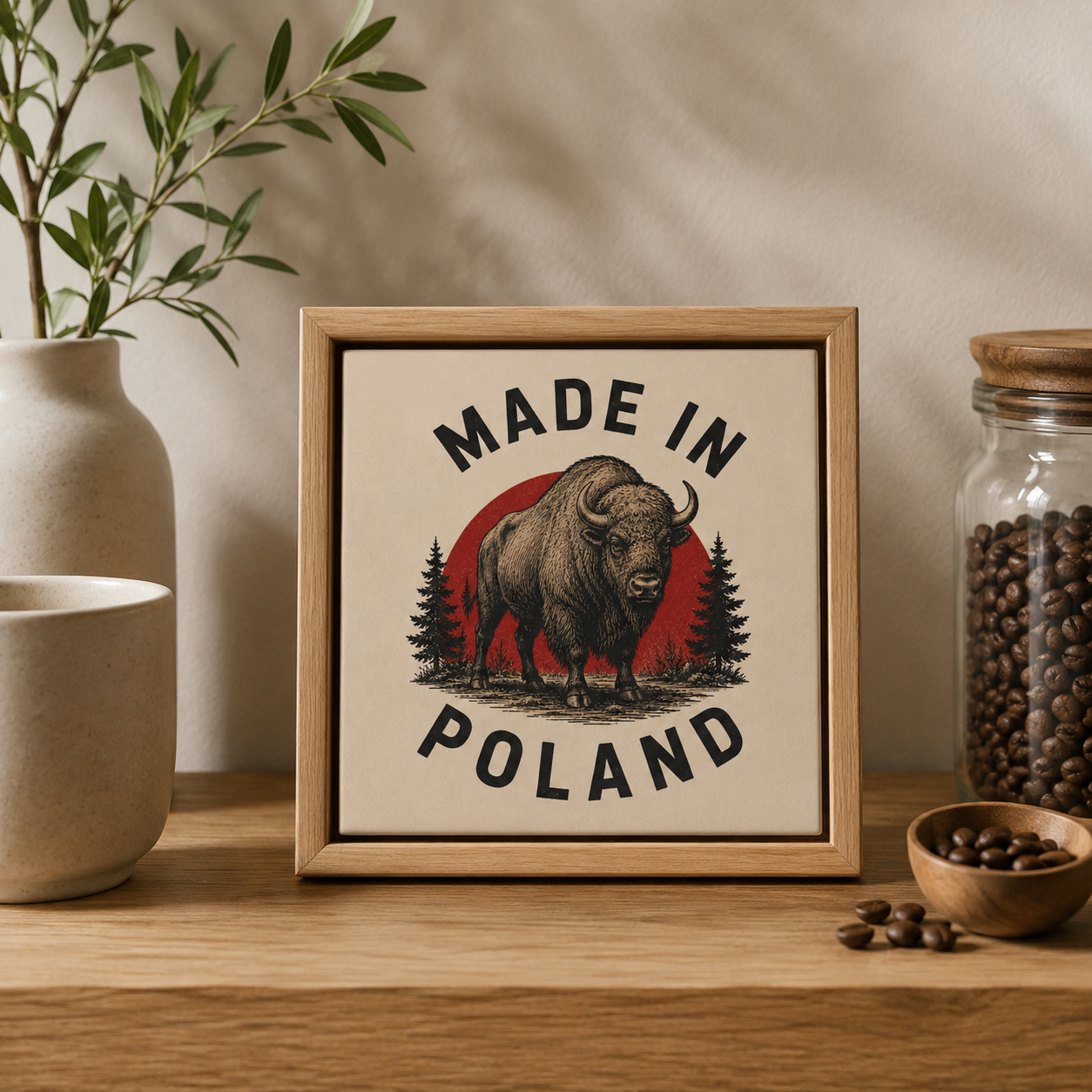 Ceramiczna płytka dekoracyjna Żubr Made in Poland