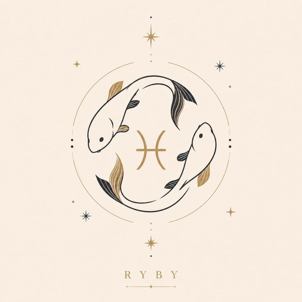 Ceramiczna płytka dekoracyjna Zodiakalne Ryby