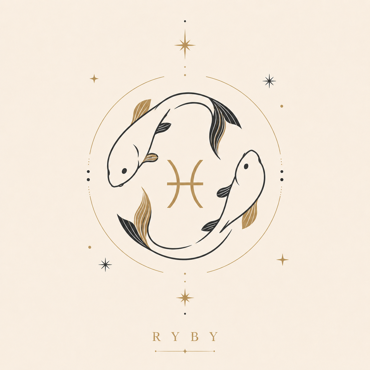 Ceramiczna płytka dekoracyjna Zodiakalne Ryby