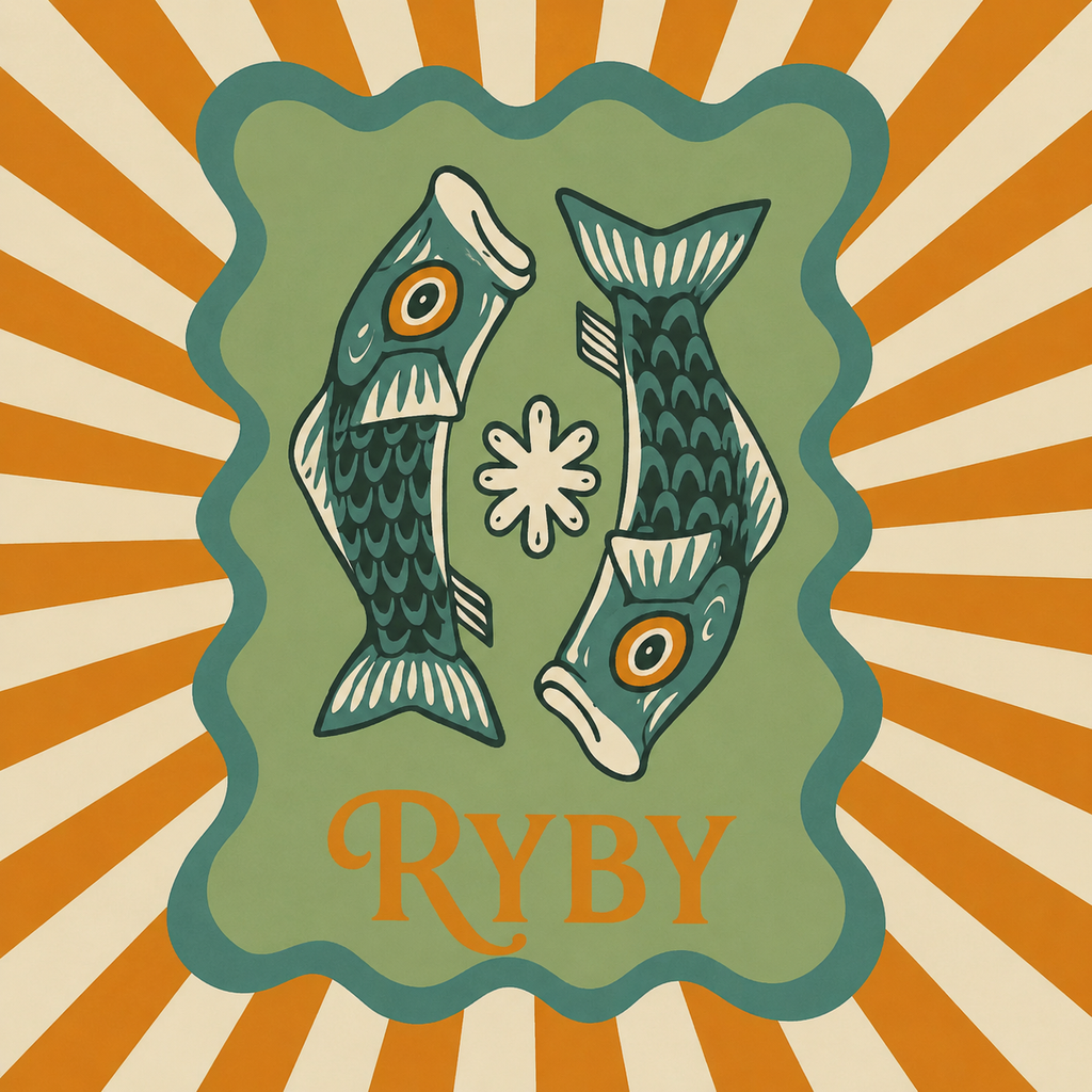 Ceramiczna płytka dekoracyjna Zodiakalne Ryby
