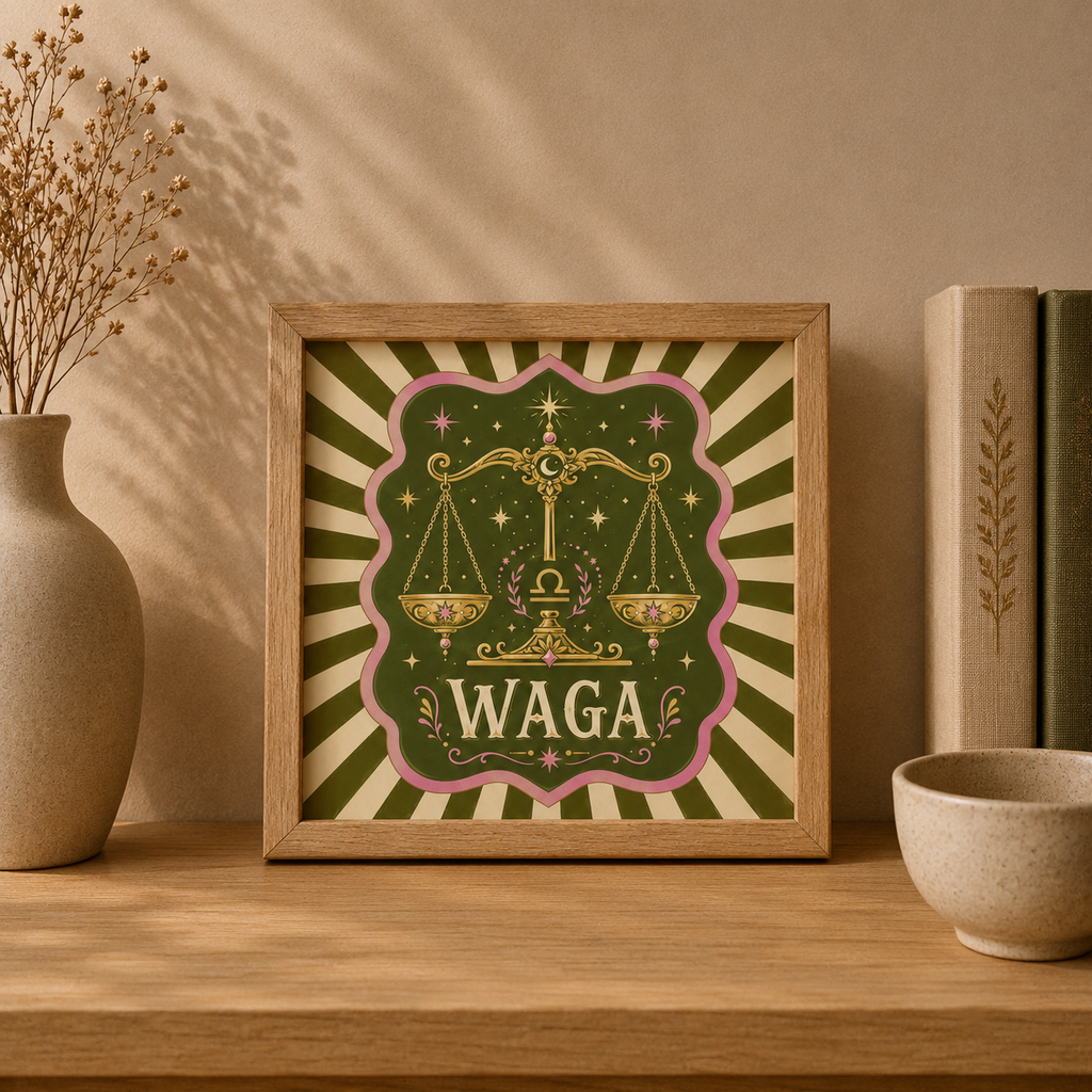 Ceramiczna płytka dekoracyjna Astrologiczna Waga