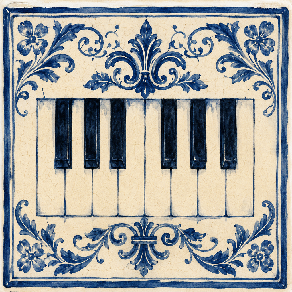 Ceramiczna płytka dekoracyjna Sonata Błękitu