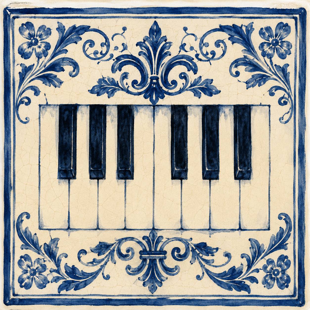 Ceramiczna płytka dekoracyjna Sonata Błękitu