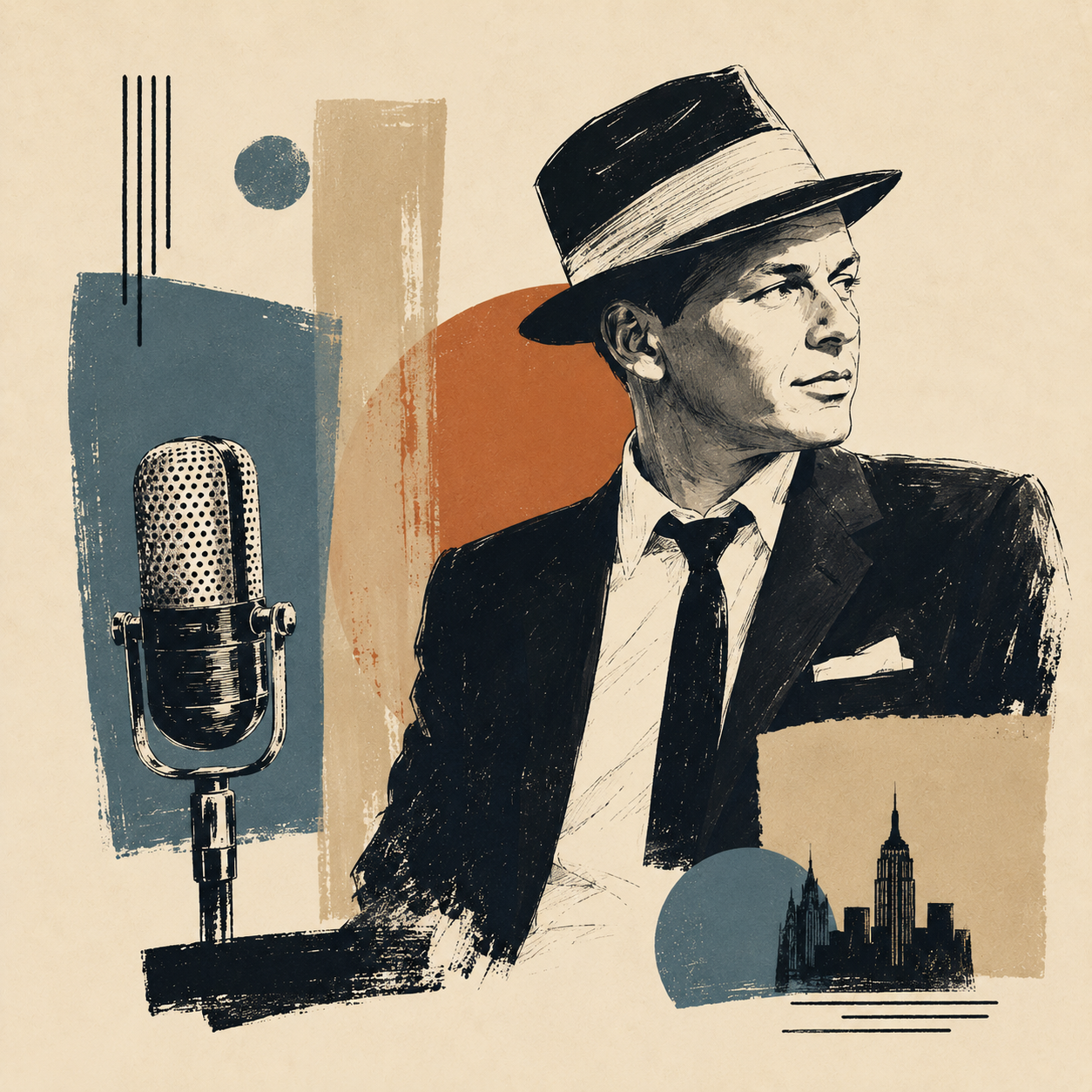 Ceramiczna płytka dekoracyjna Retro Głos Jazzu
