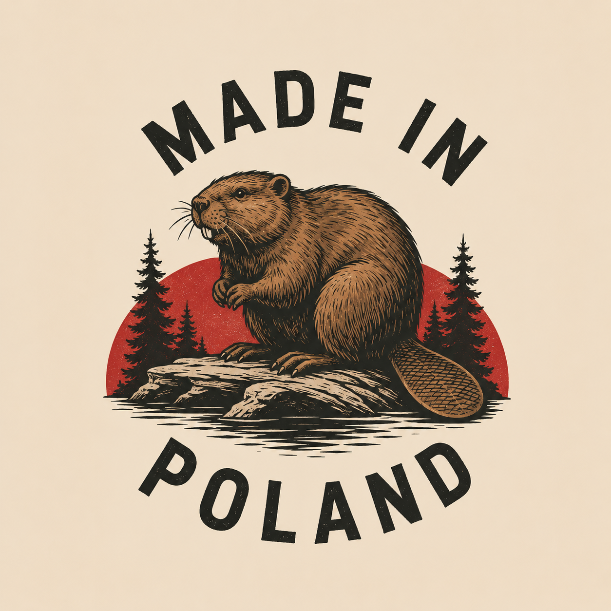 Ceramiczna płytka dekoracyjna Polski Bóbr Retro