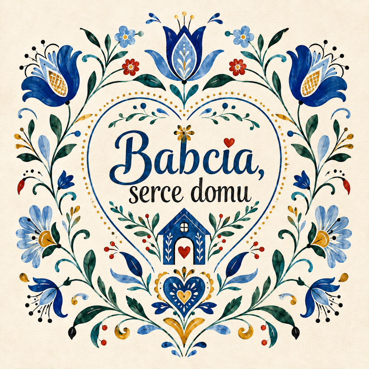 Ceramiczna płytka dekoracyjna Babcia Serce Domu