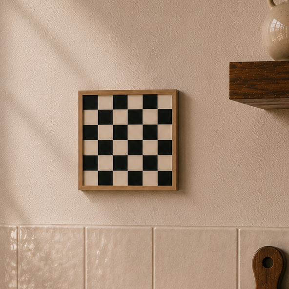Ceramiczna płytka dekoracyjna Klasyczna Szachownica