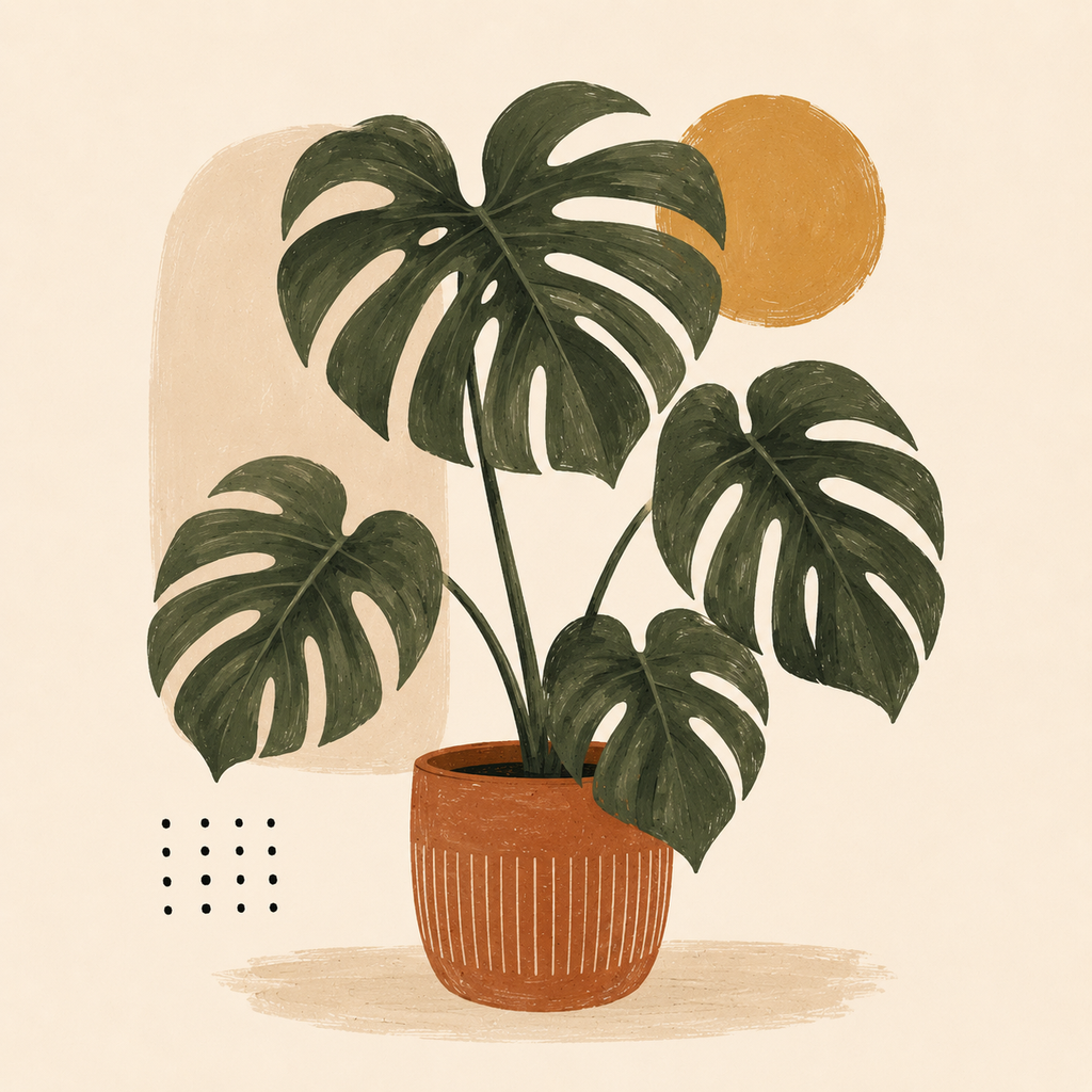 Ceramiczna płytka dekoracyjna Monstera