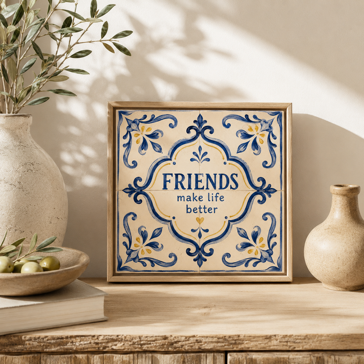 Ceramiczna płytka dekoracyjna Przyjacielskie Azulejo