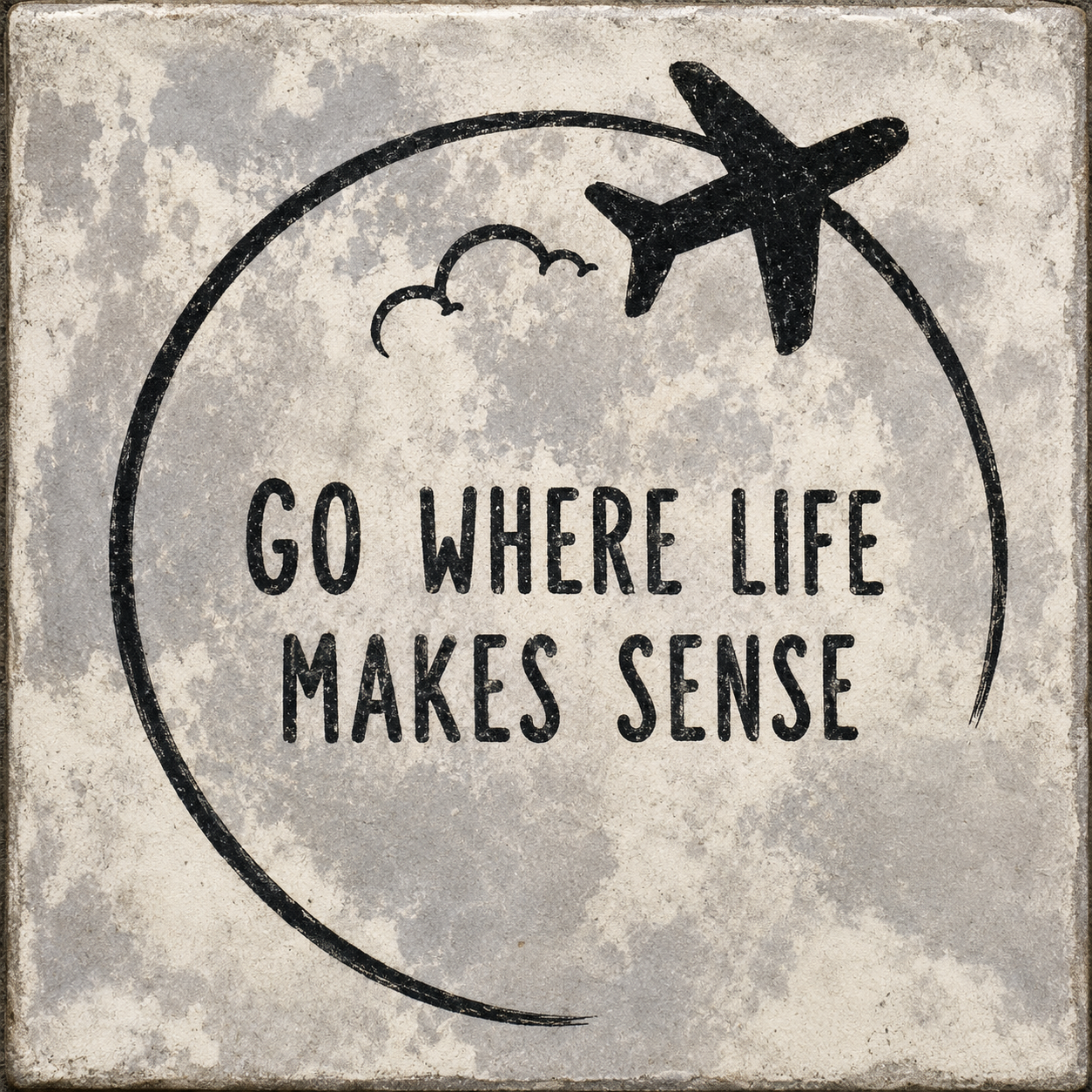 Ceramiczna płytka dekoracyjna "Go Where Life Makes Sense"