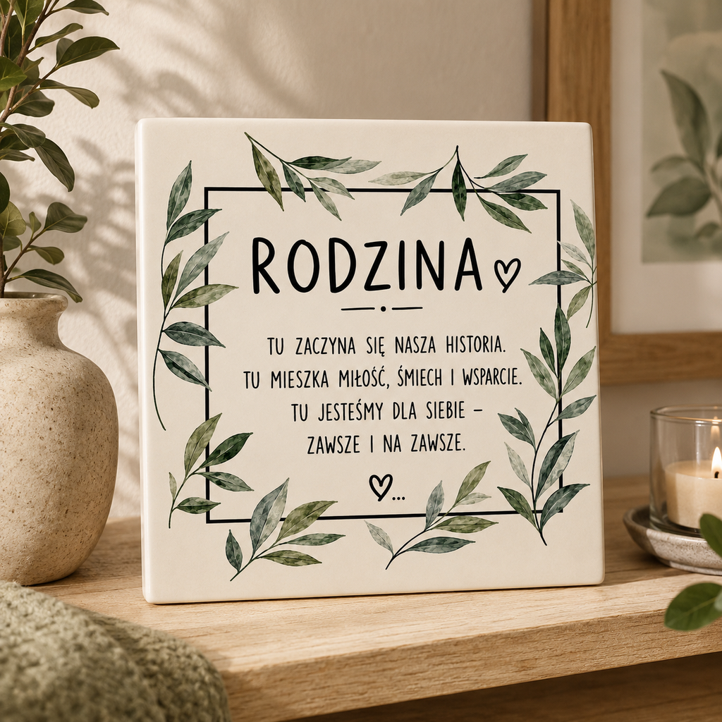 Ceramiczna płytka dekoracyjna Rodzinna Historia