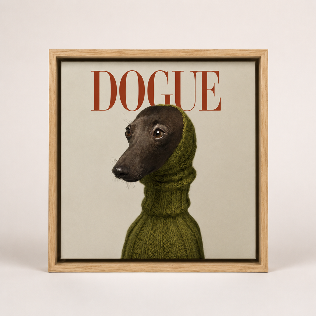 Ceramiczna płytka dekoracyjna "Dogue w Oliwkowym Golfie"