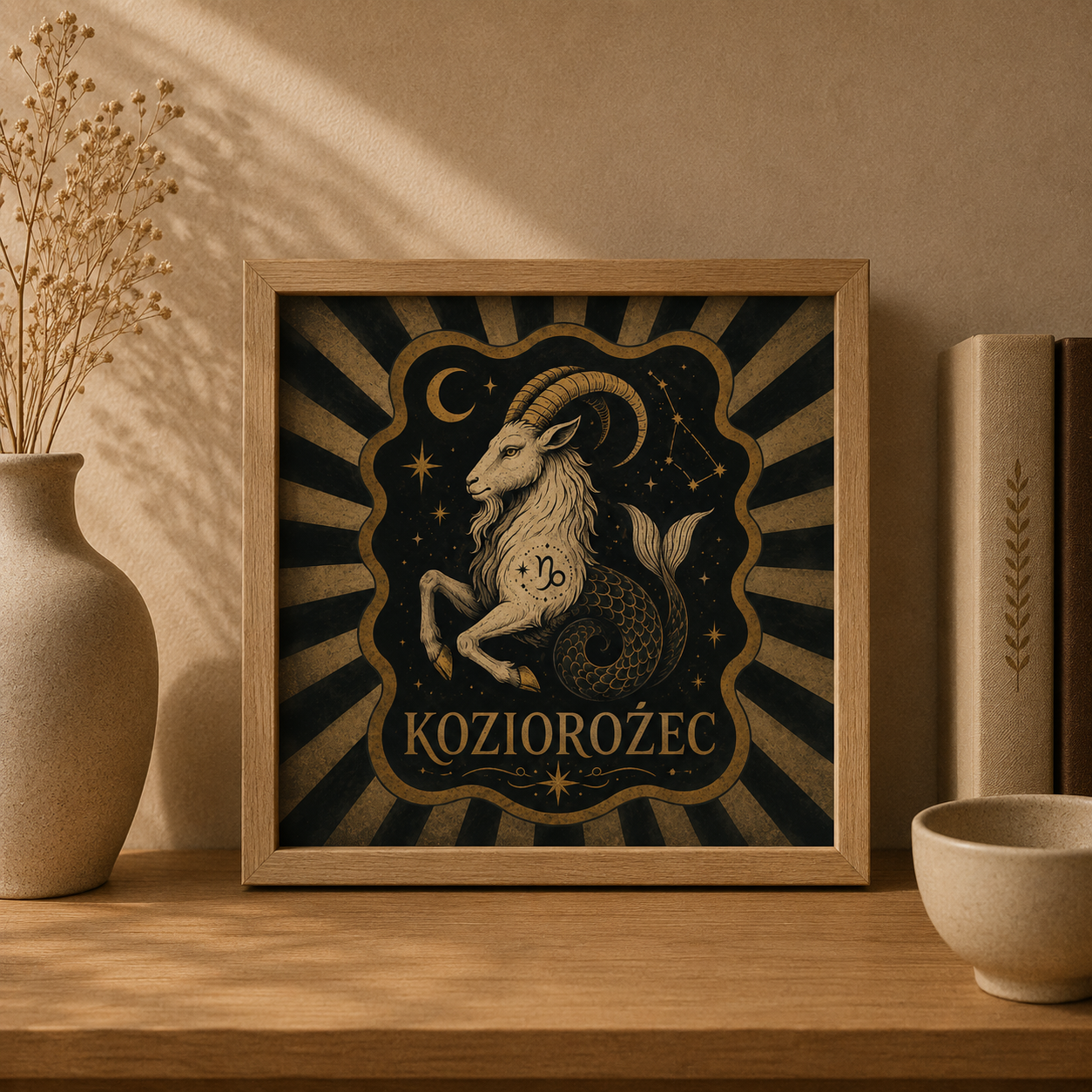 Ceramiczna płytka dekoracyjna Zodiakalny Koziorożec
