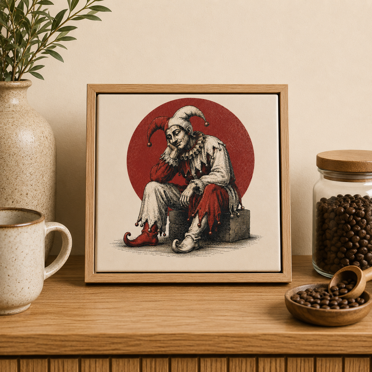 Ceramiczna płytka dekoracyjna Błazen Stańczyk