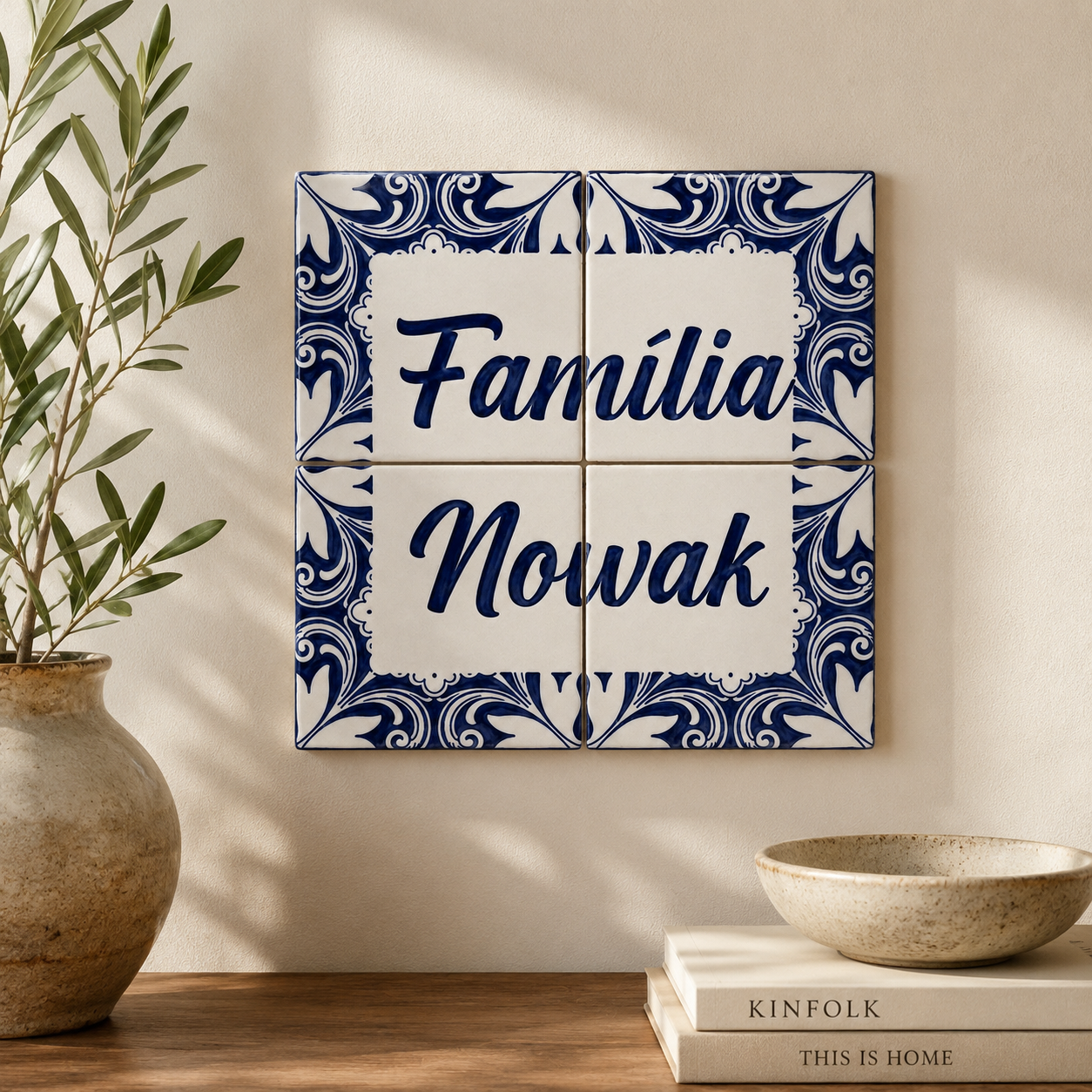 Ceramiczne płytki dekoracyjne Rodzinne Azulejo