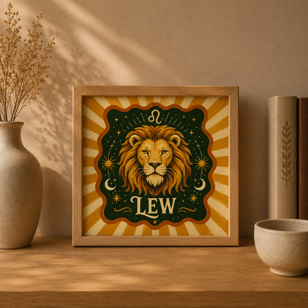 Ceramiczna płytka dekoracyjna Zodiakalny Lew