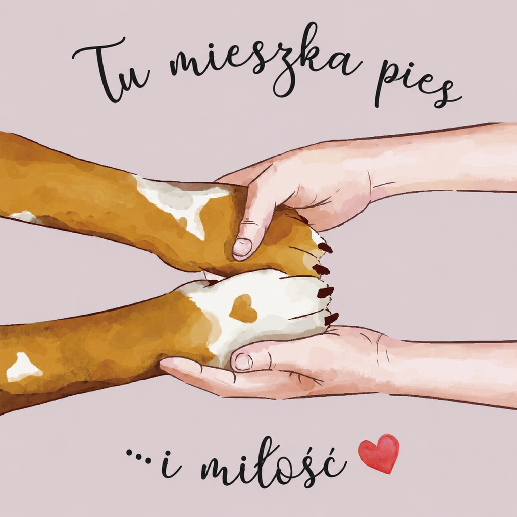 Ceramiczna płytka dekoracyjna Psia Miłość