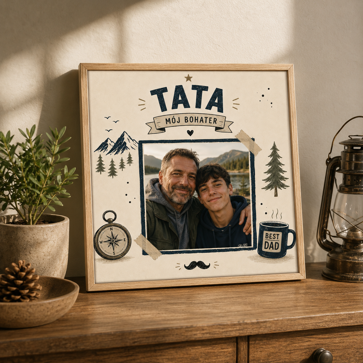 Ceramiczna płytka dekoracyjna "Tata Mój Bohater"